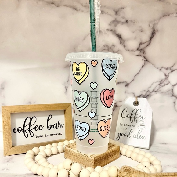 🎀 Starbucks Tumbler Conversation Hearts | Starbucks Cup Personalized🎀 - Picture 3 of 4